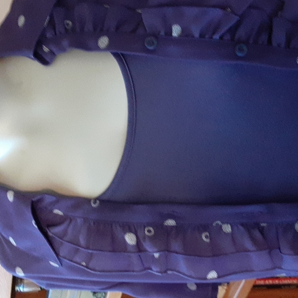 Pretty Royal Purple w/ White Pokdots Blouse & Solid Tank Size 12 - Picture 5 of 7